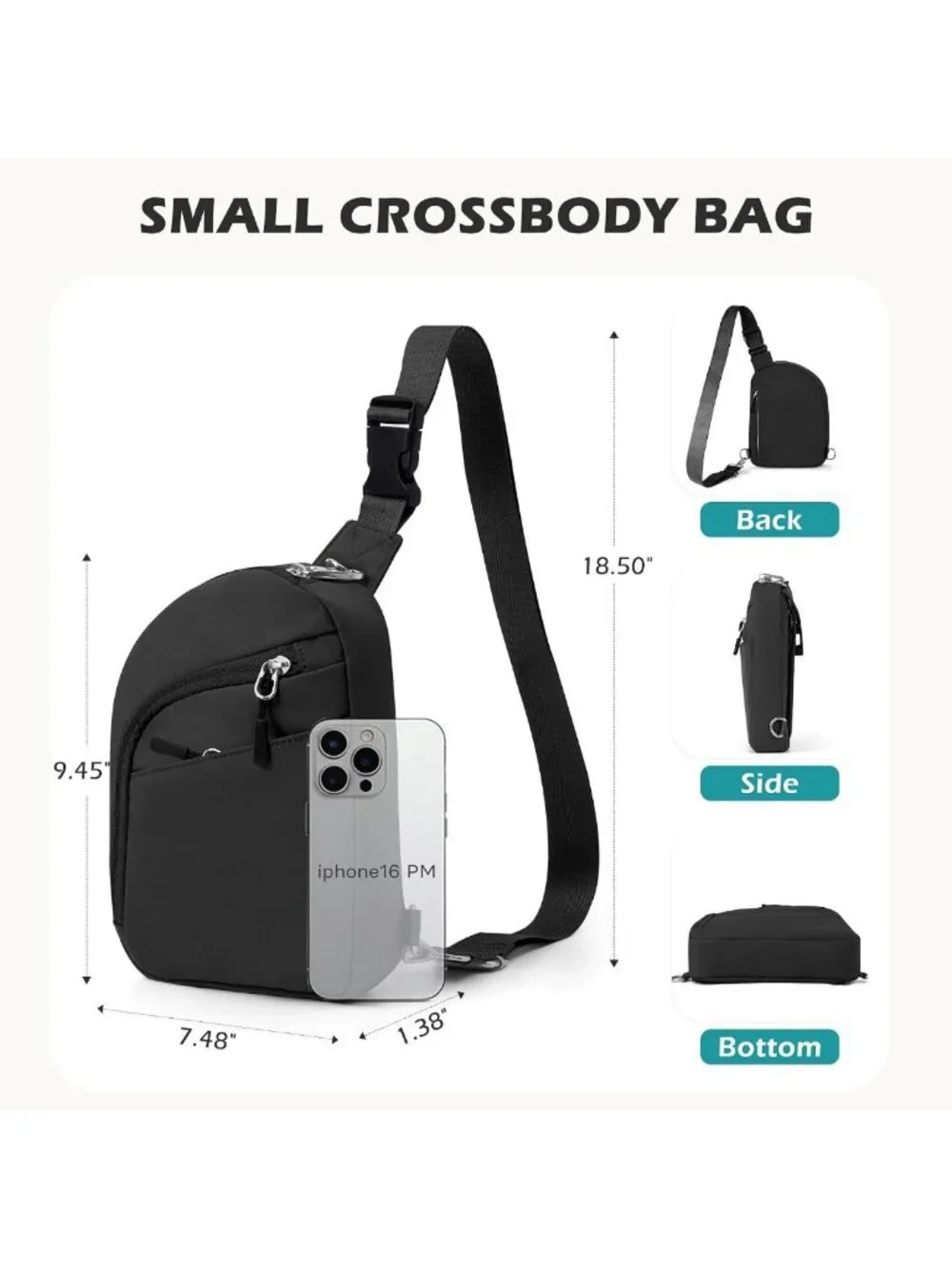 Anti-Theft Sling Crossbody Bag for Travel - RFID Blocking Small Purse Wallet